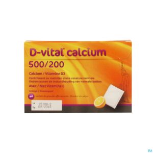 Packshot D-vital Calcium 500/200 Sinaas Zakjes 40