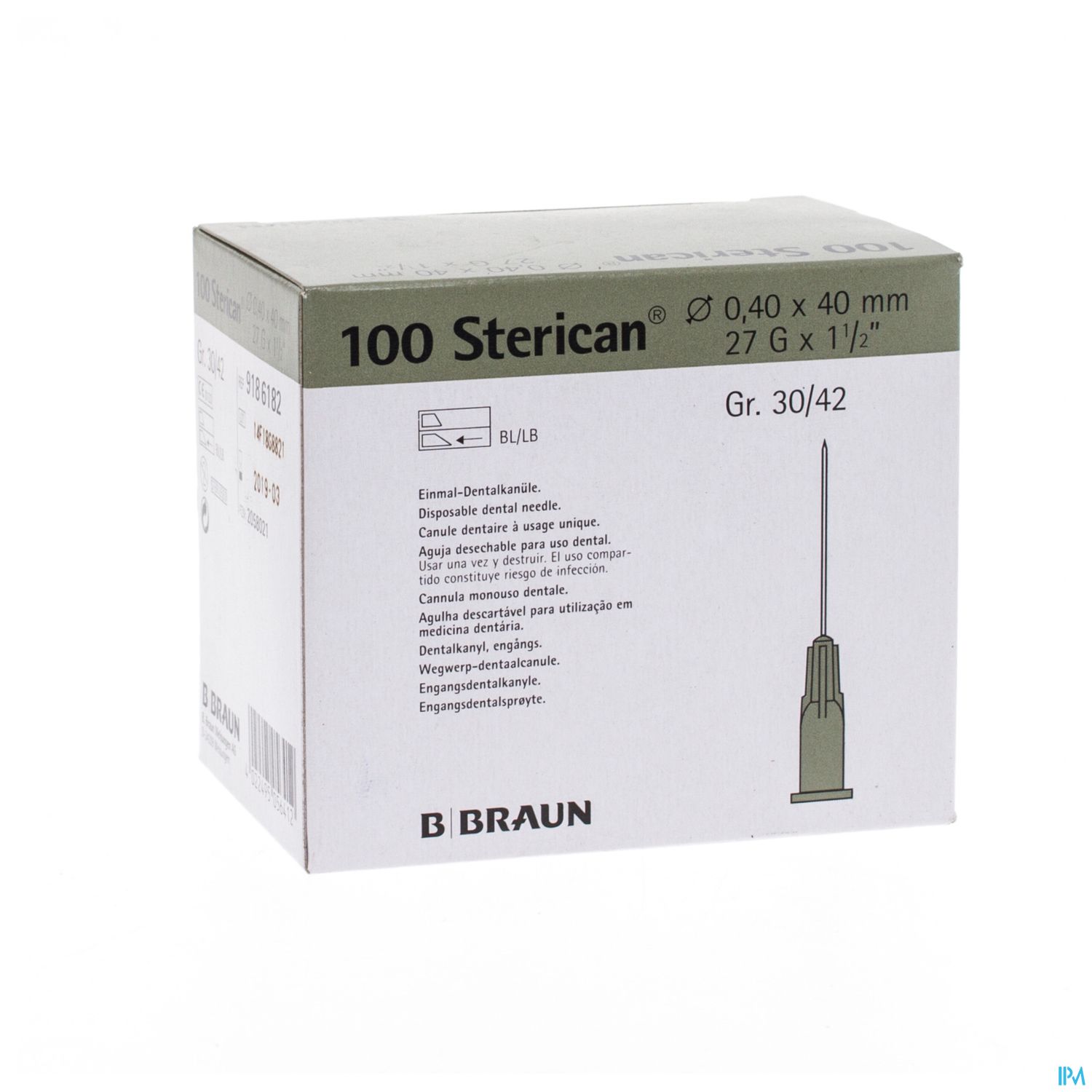 Packshot Sterican Naald 27g 1/2 0,4x40mm