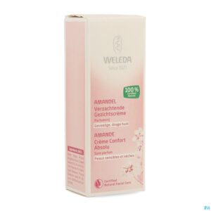 Packshot Weleda Amandel Gezichtscreme Verzachtend Tube 30ml