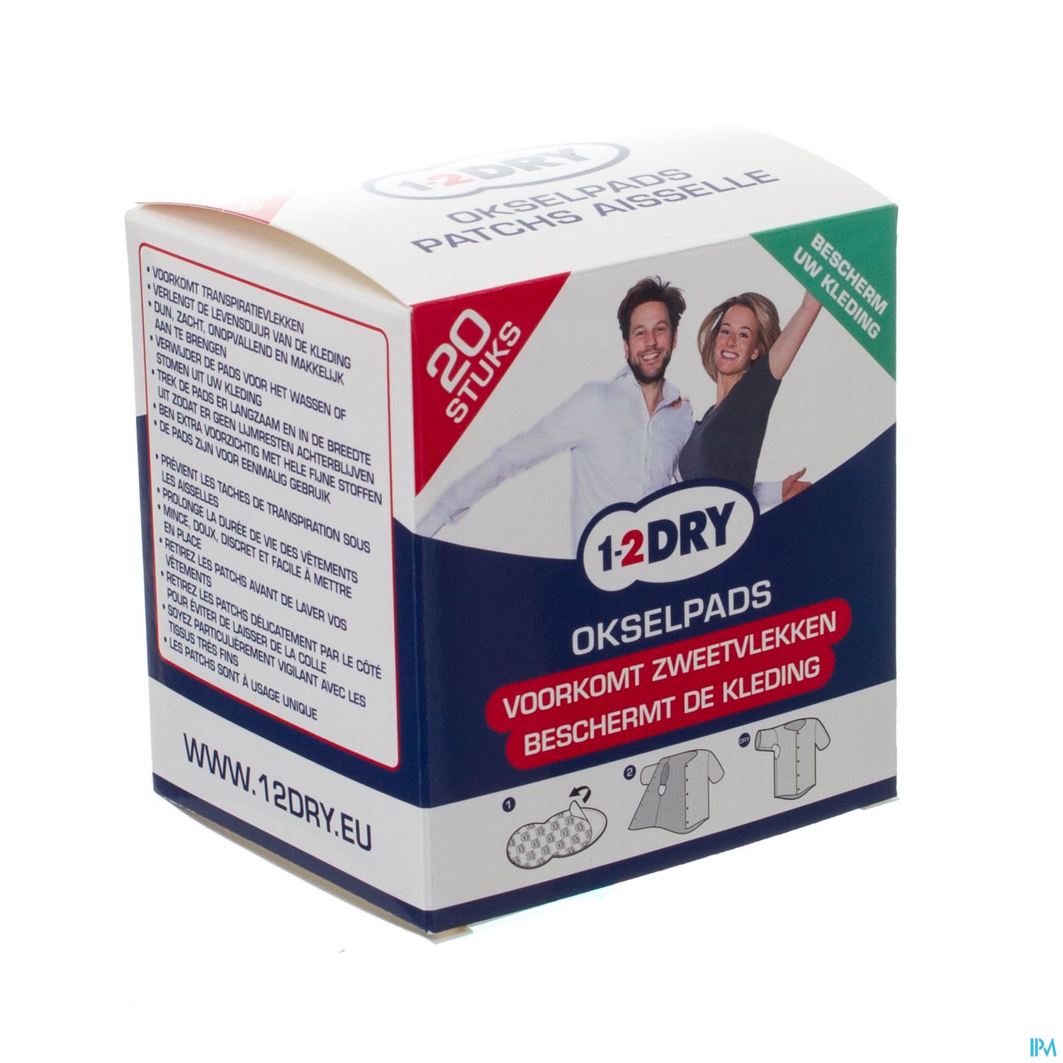 Packshot 1-2dry Okselpads Medium 20