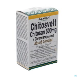 Packshot Altisa Chitosvelt Chitosan 500mg+chroom Tabl 60