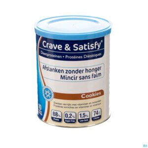 Packshot Crave & Satisfy Dieetproteinen Cookies Pot 200g