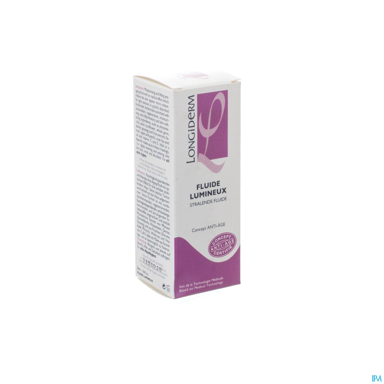 Packshot Longiderm Stralende Fluide Fl 30ml