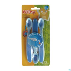 Packshot Nûby Zachte en warmtegevoelige lepel - 3stk - 3m+