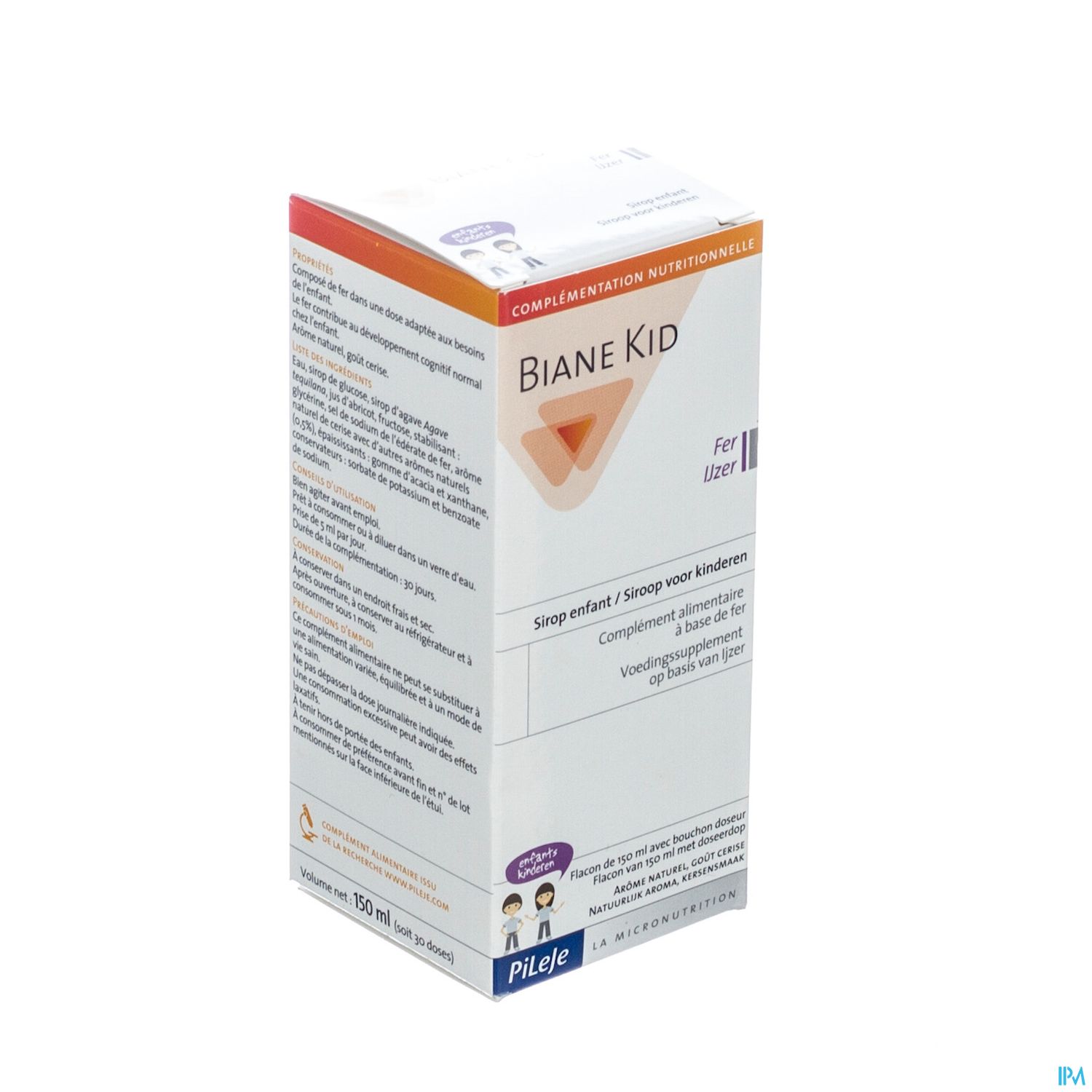 Packshot Biane Kid Ijzer Siroop 150ml