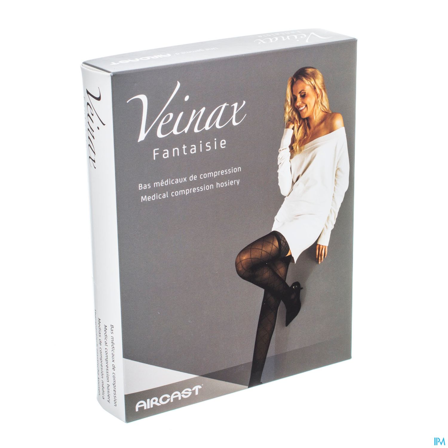 Packshot Veinax Panty Grote Diamant 2 Lang Zwart Maat 1