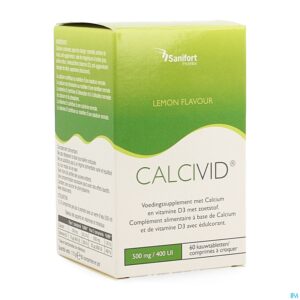 Packshot Calcivid 500mg/400ie Lemon Chew 60