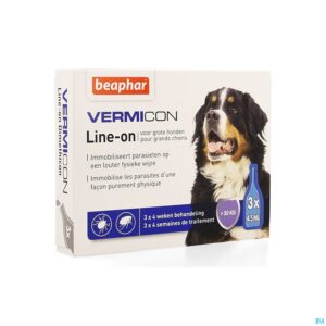 Packshot Beaphar Vermicon Line-on Grote Hond 3x4,5ml