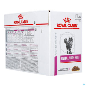 Packshot Royal Canin Cat Renal Beef Pouch Wet 12x85g