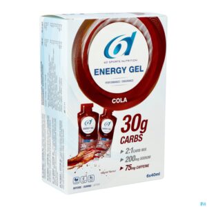 Packshot 6d Sixd Energy + Caffeine Gel Cola 6x40ml