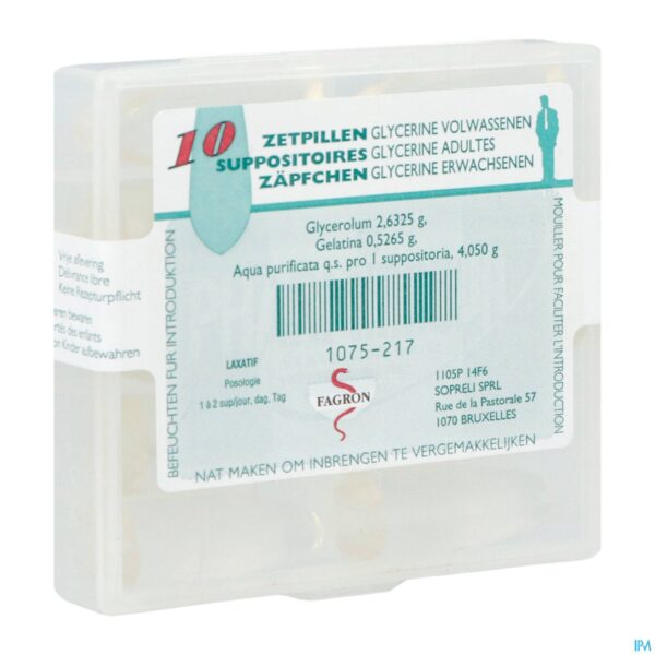 Packshot Glycerine Suppo Volw 10 Fag