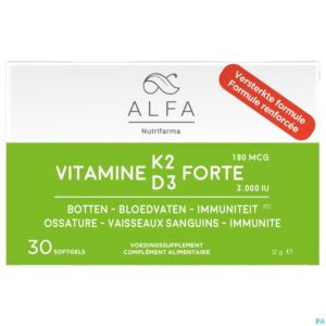 Packshot Alfa Vitamine K2 D3 Forte Softcaps 30 Nf