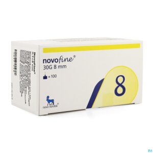 Packshot Novofine Ster Naald 8mm/30g 100 St