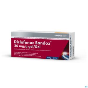 Packshot Diclofenac Diethylam. Sandoz 20mg/g 2,32% Gel 180g