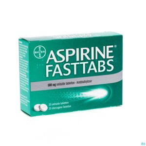 Packshot Aspirine Fasttabs 500mg Filmomh Tabl 20