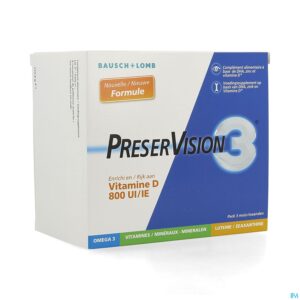 Packshot Preservision 3 + Vit D3 Caps 180