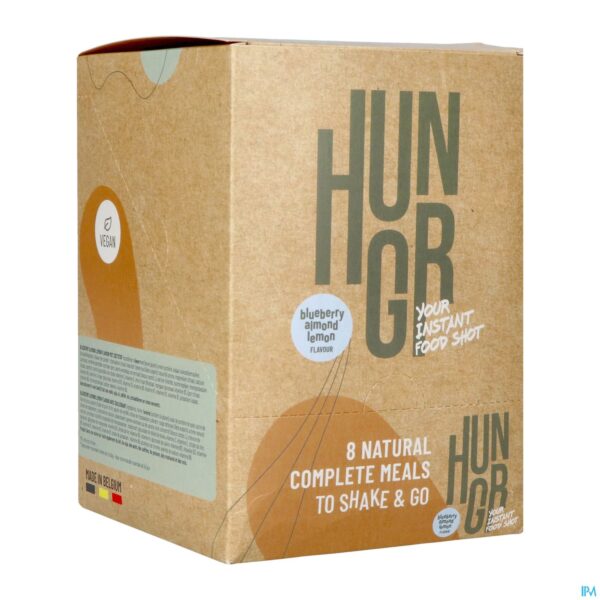 Packshot Hungr Blueberry Almond Lemon Shake 8x65g