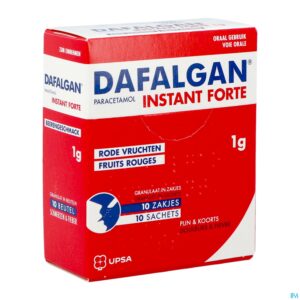 Packshot Dafalgan Instant Forte Rode Vr. 1g Gran Zakje 10